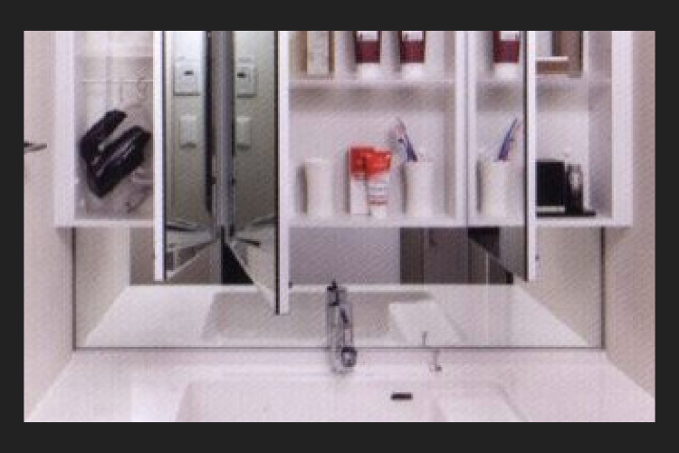 シティテラス川崎鈴木町ガーデンズ・グランドシーズンズの三面鏡付洗面化粧台